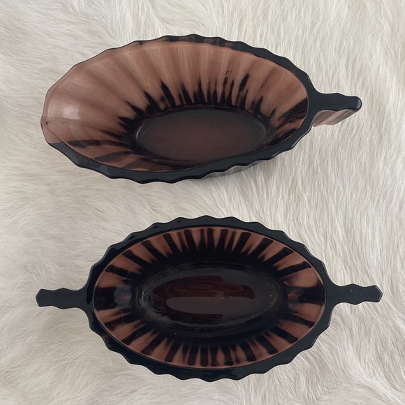 Vintage Collectible Creamer & Sugar Set Amethyst Imerial Heisey Ridgeleigh - Picture 2 of 4